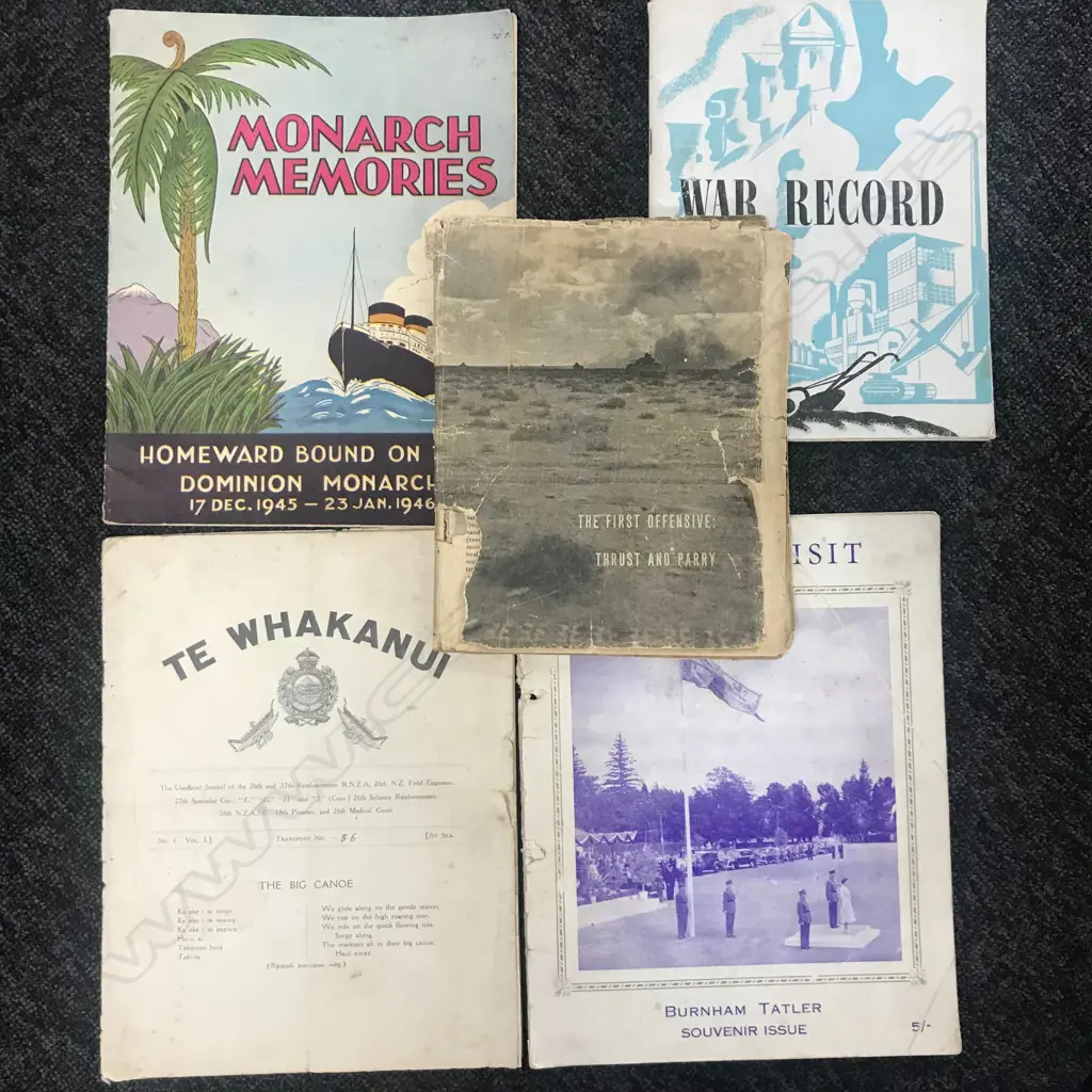 TE WHAKANUI; MONARCH MEMORIES; FIRST OFFENSIVE;THRUST AND PARRY; WAR RECORD & ROYAL VISIT BURNHAM TATLER SOUVENIR(More.. Image 1++