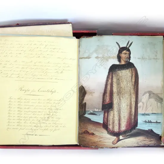 A leather bound album including poetry