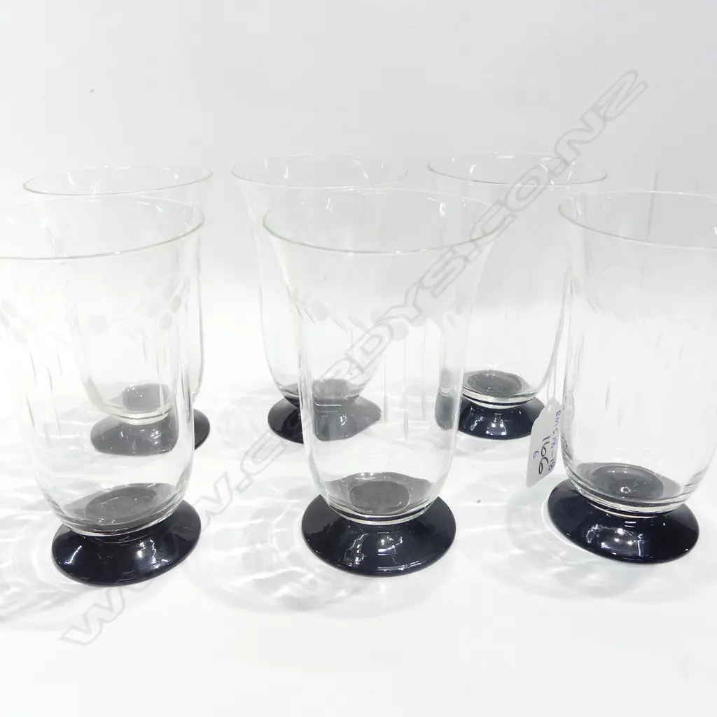 6 X ART DECO HIGHBALL GLASSES  Image 1++