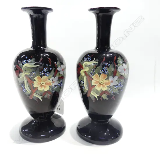 PR HAND PAINTED GLASS VASES
