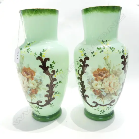 PR VICT. MILK GLASS VASES