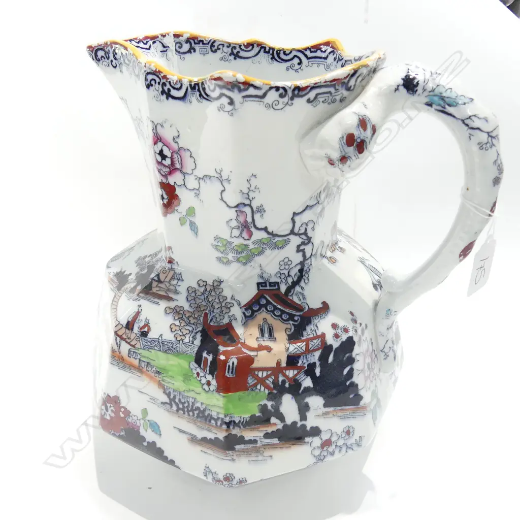 LARGE MASONS OCTAGONAL JUG A/F H. 290MM Image 1++