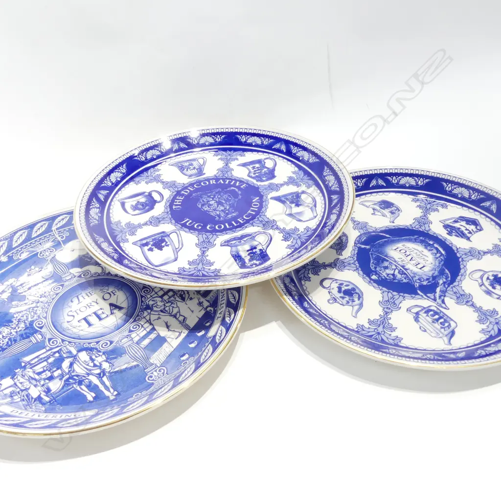 3 RINGTONS B/W PLATES TEA ETC D 260 MM Image 1++