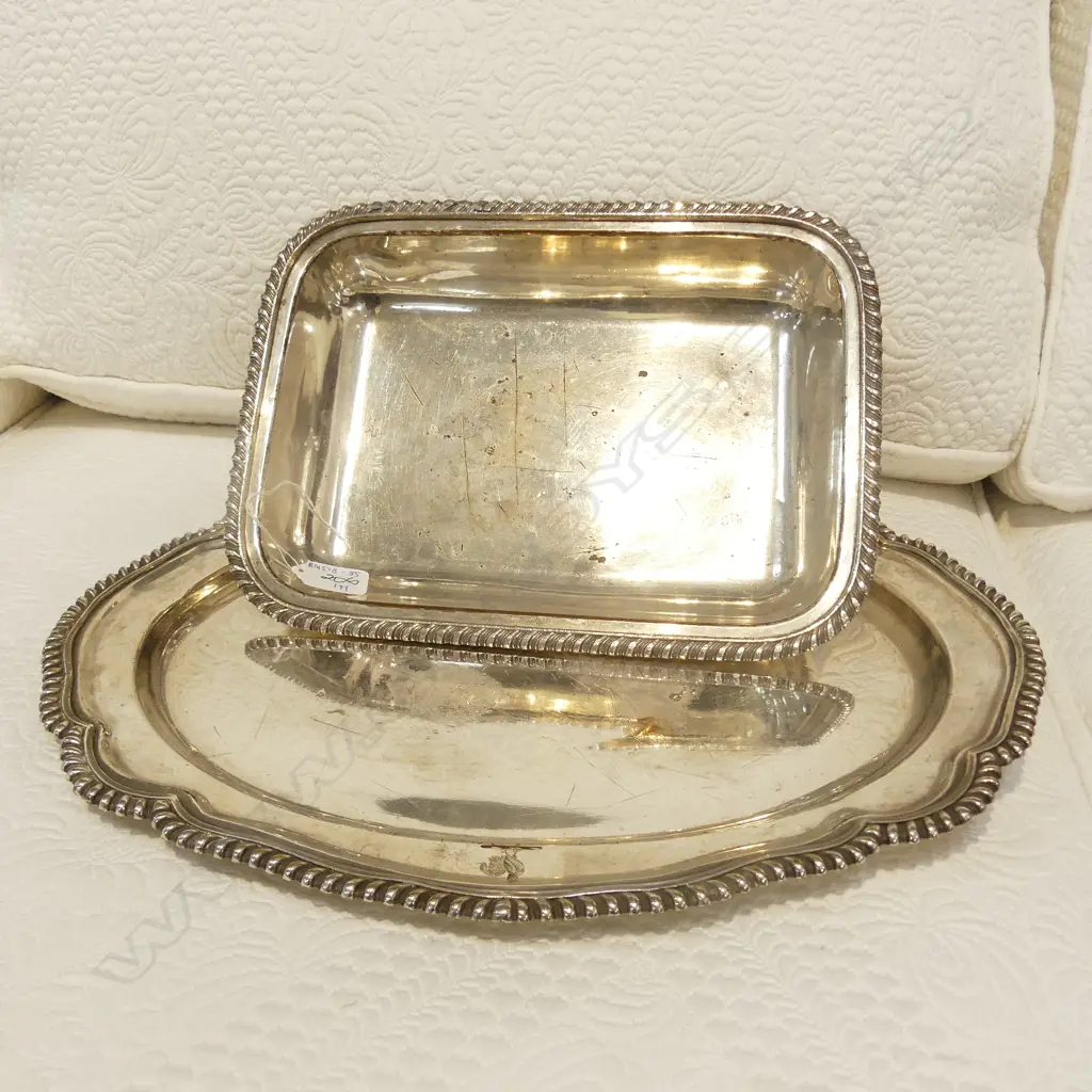 OLD SHEFFIELD PLATE TRAY AND I OTHER   Image 1++
