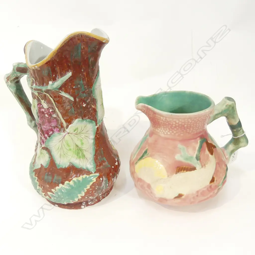 2 ANTIQUE  RELIEF MOULDED JUGS Image 1++