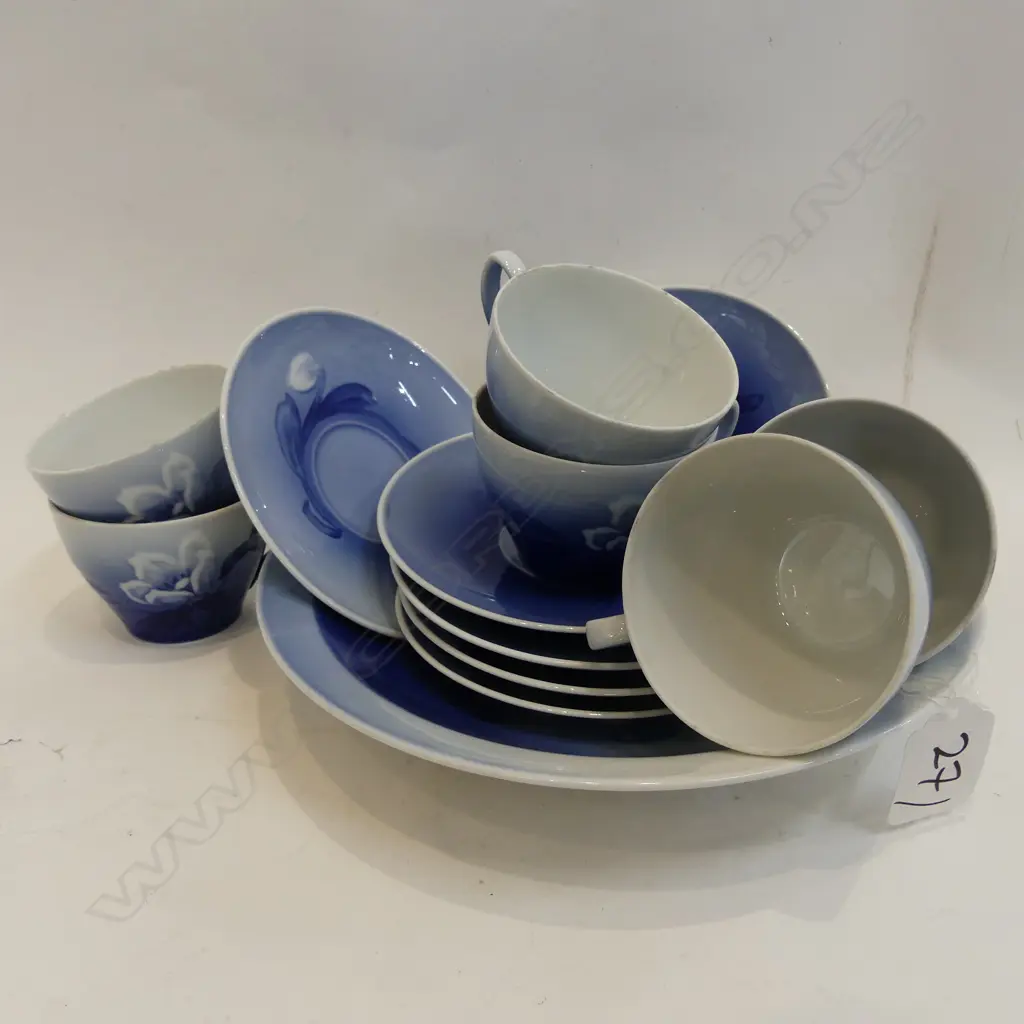 13 PIECES B&G KJOBENHAVN DANISH COFFEE SET AND BOWL (6+6+1) Image 1++