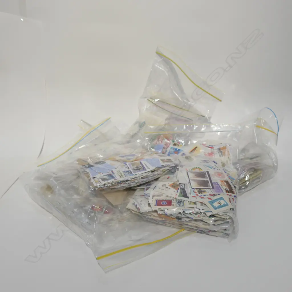 6 BAGS ASST WORLD STAMPS MAINLY USED Image 1++