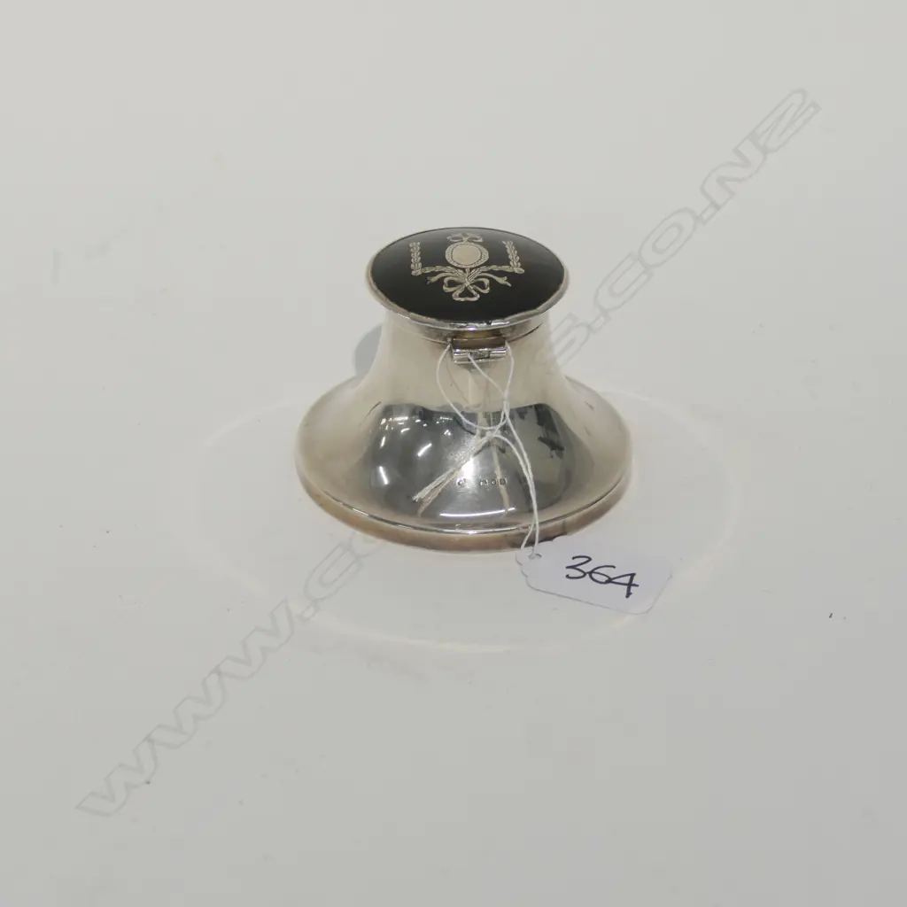 SILVER & TORTOISESHELL INKWELL Image 1++