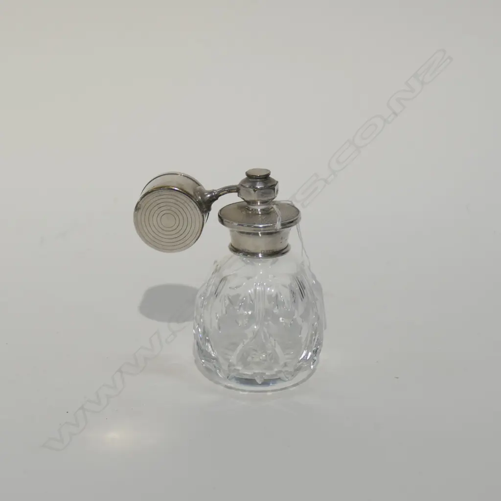 SILVER & CRYSTAL ART DECO PERFUME ATOMISER Image 1++