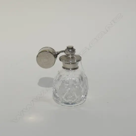 SILVER & CRYSTAL ART DECO PERFUME ATOMISER