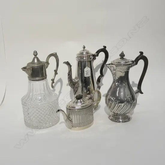 GEORGIAN STYLE COFFEE POT, CLARET JUG, HOT WATER POT & TEAPOT