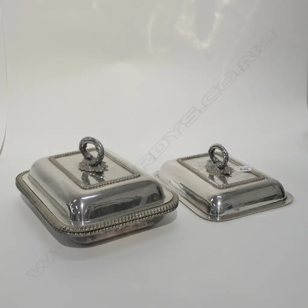 TWO EP ENTREE DISHES AND COVERS L. 280MM Image 1++