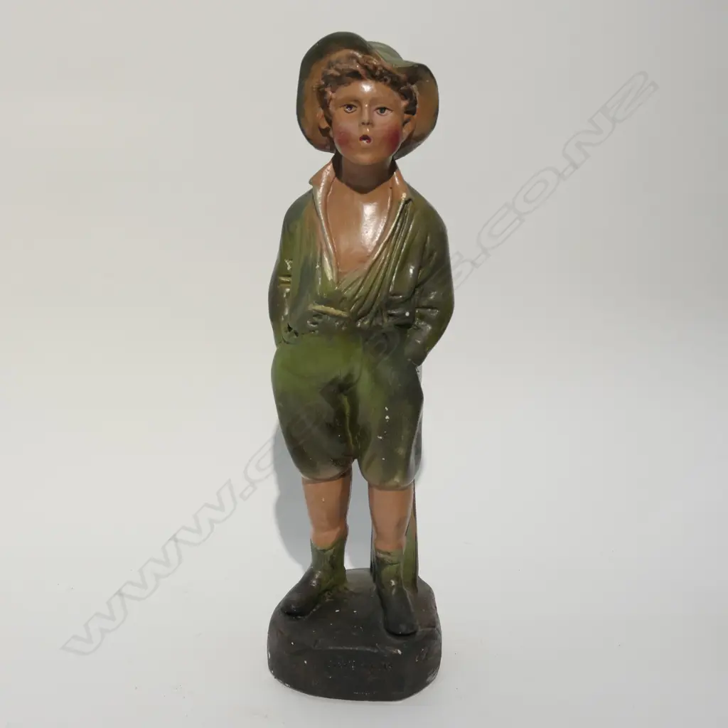 EDWARDIAN PLASTER FIGURE OF A BOY H 420 MM Image 1++