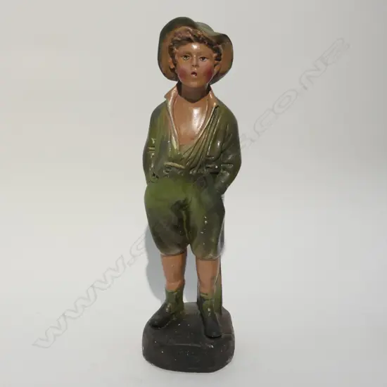 EDWARDIAN PLASTER FIGURE OF A BOY H 420 MM