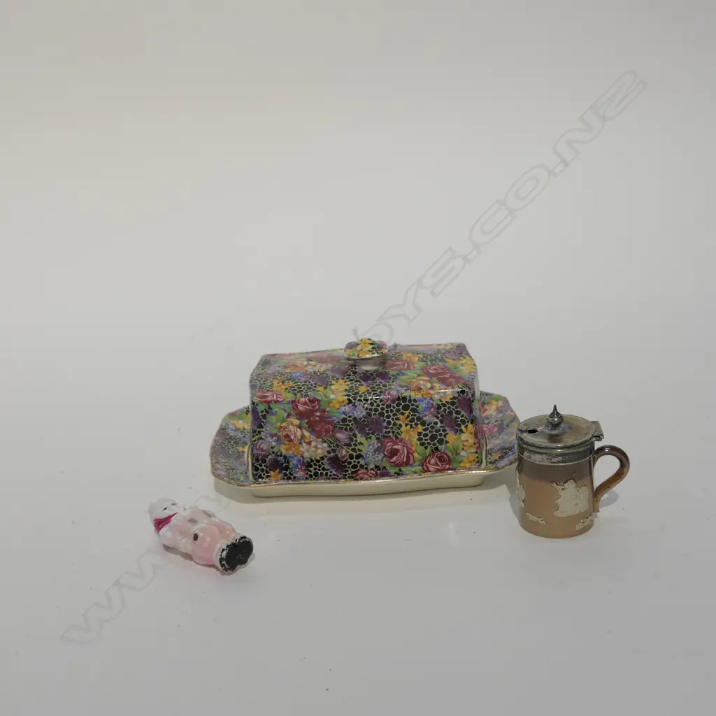 R/WINTON AOF LIDDED BUTTER DISH DOULTON POT + FIGURE Image 1++