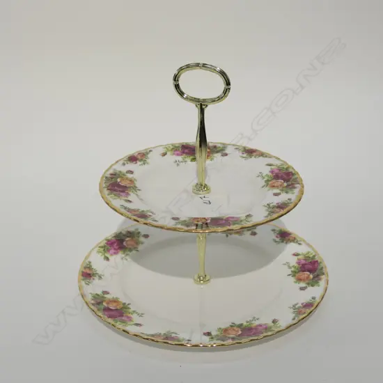 ROYAL ALBERT OLD COUNTRY ROSES, 2 TIER CAKE STAND