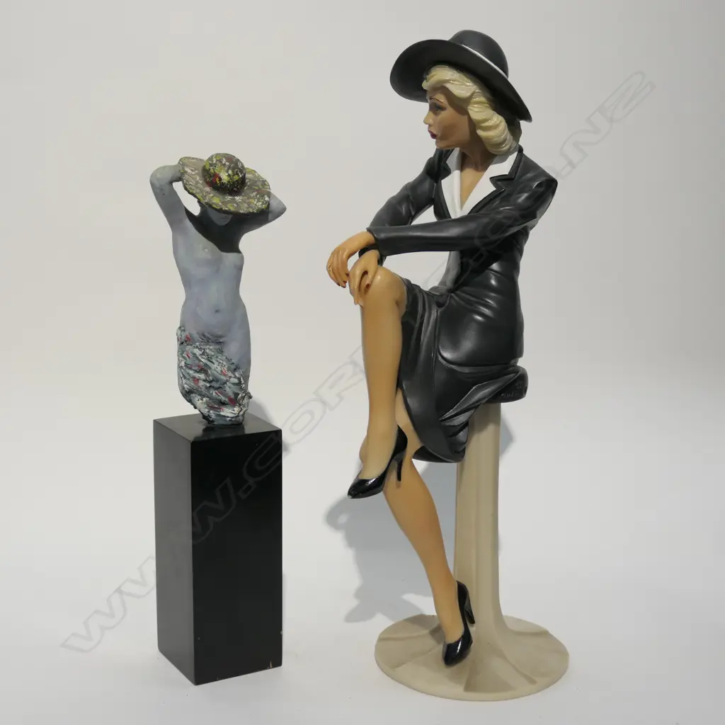 TWO RESIN FEMALE FIGURES Image 1++
