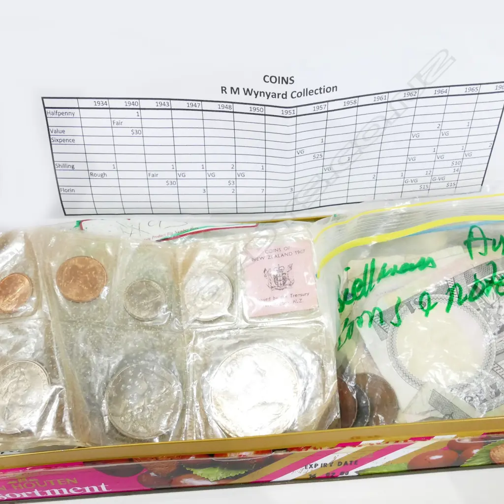 COLLECTION NZ COINS (details on excel sheet) + 1967 NZ DECIMAL SET & COMMONWEALTH GAMES CROWN Image 1++