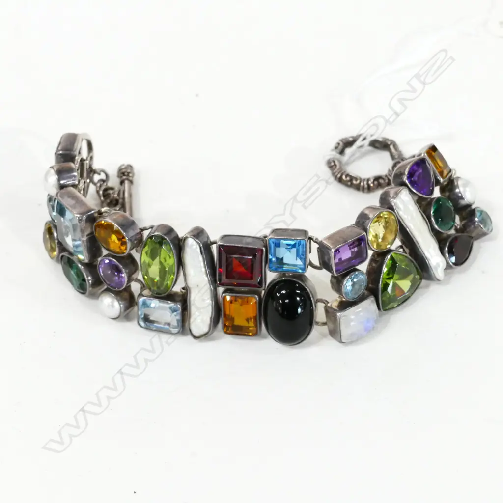 HANDMADE SILVER, GEMSTONE, CRYSTAL BEAD BRACELET Image 1++