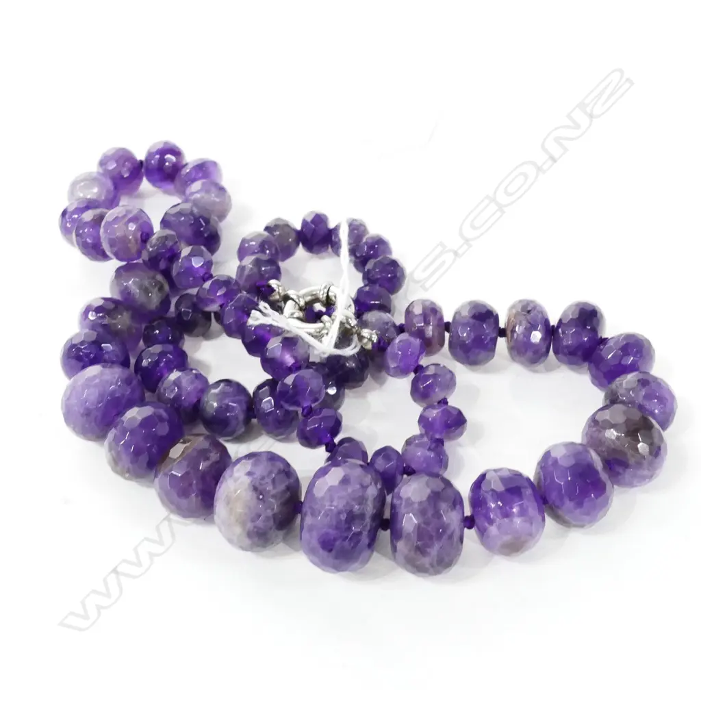 FACET CUT AMETHYST BEAD NECKLACE Image 1++