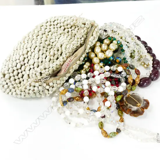 CRYSTAL NECKLACES/EARRINGS & ASST. NECKLACES