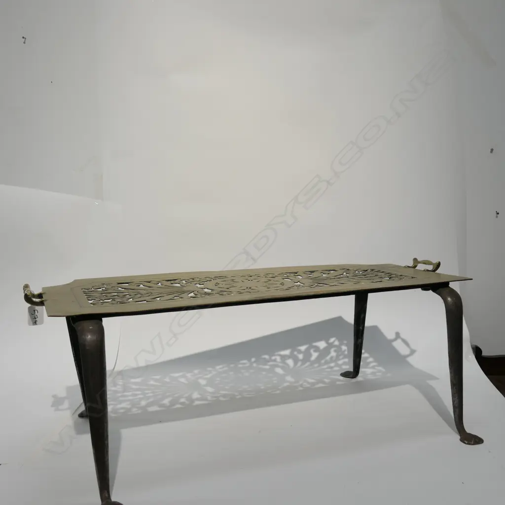 LARGE VICTORIAN BRASS TRIVET  L710 W300 H250 Image 1++