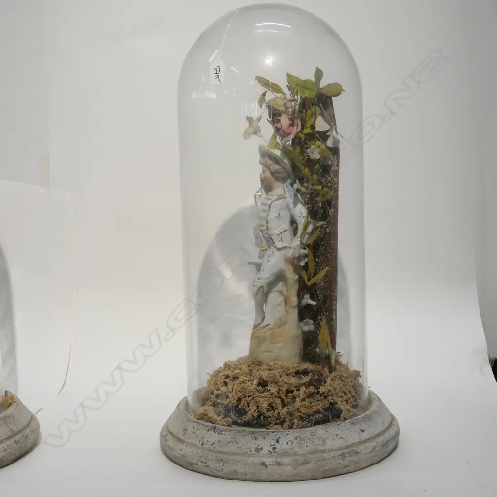 TALL DOME WITH VICTORIAN BISQUE CENTREPIECE H.550MM Image 1++