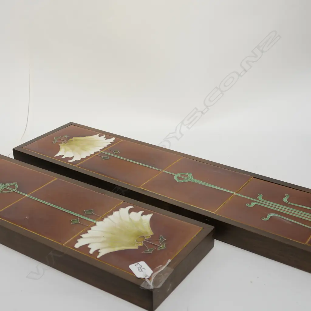 2 FRAMED ARTS & CRAFTS TILE SEQUENCES H790  W180 Image 1++