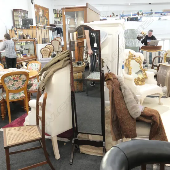 MAHOGANY FRAMED DRESSING MIRROR H 1540 MM