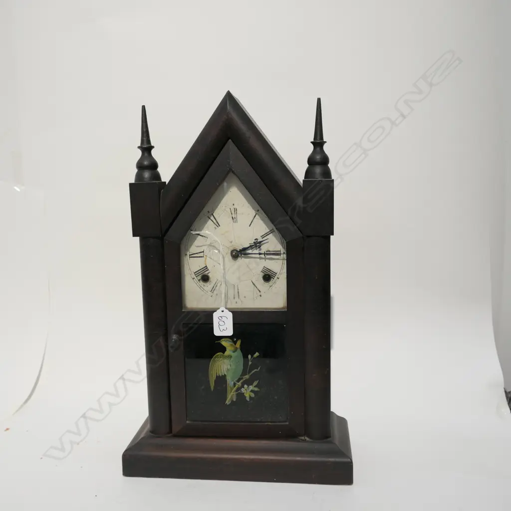 ANTIQUE STEEPLE MANTLE CLOCK Image 1++
