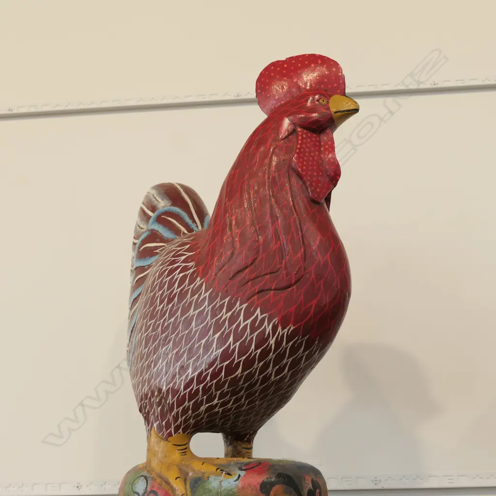 CARVED WOODEN ROOSTER Image 1++