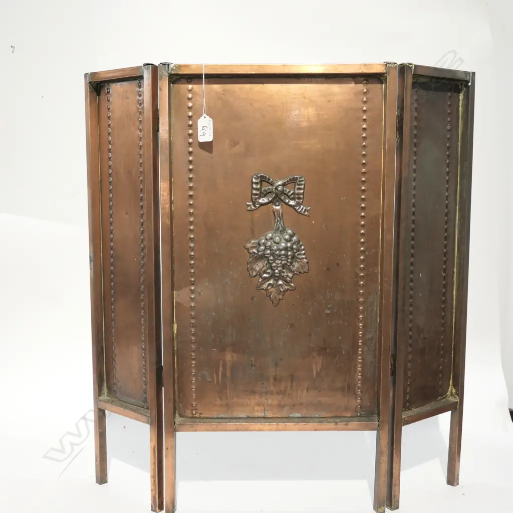 EDWARDIAN COPPER FIRESCREEN Image 1++