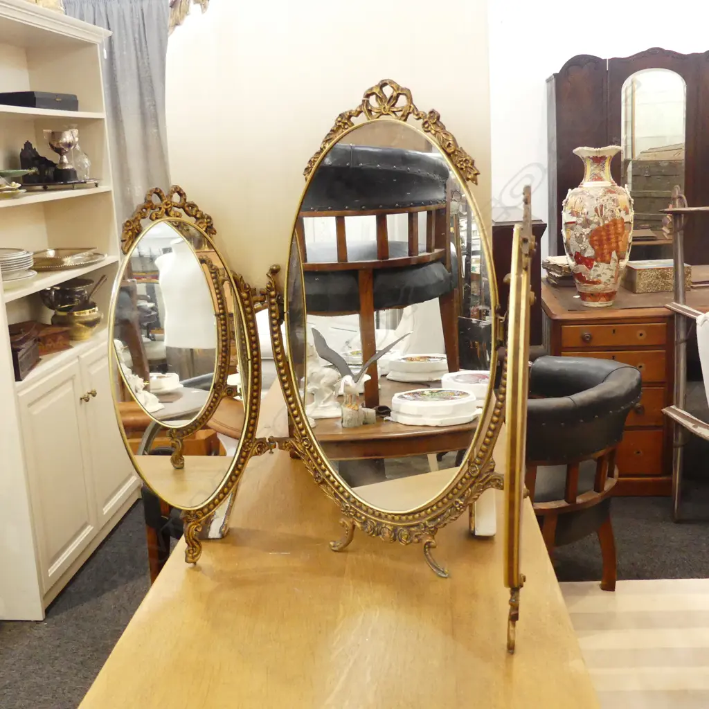 GILDED 3 FOLD MIRROR H 570 MM Image 1++
