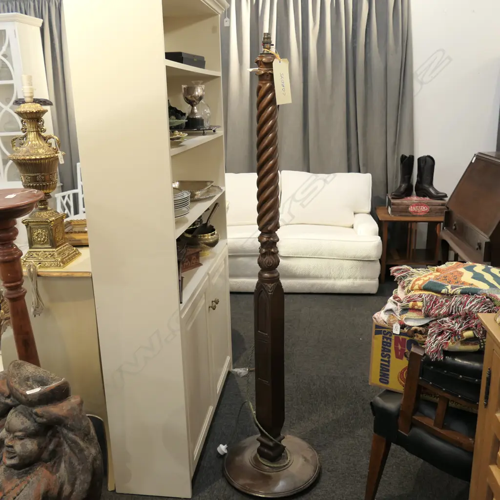 MAHOGANY LAMP BASE  H 1680 MM Image 1++