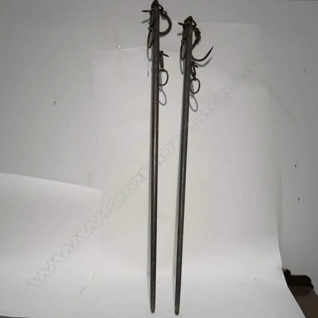 2 VINTAGE CAST IRON + WOOD SCALES Image 1++