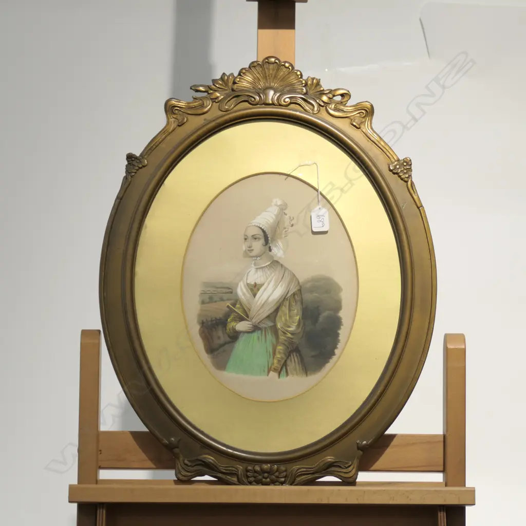 FRAMED COLOUR LITHO OF A YOUNG GIRL H 640 MM Image 1++