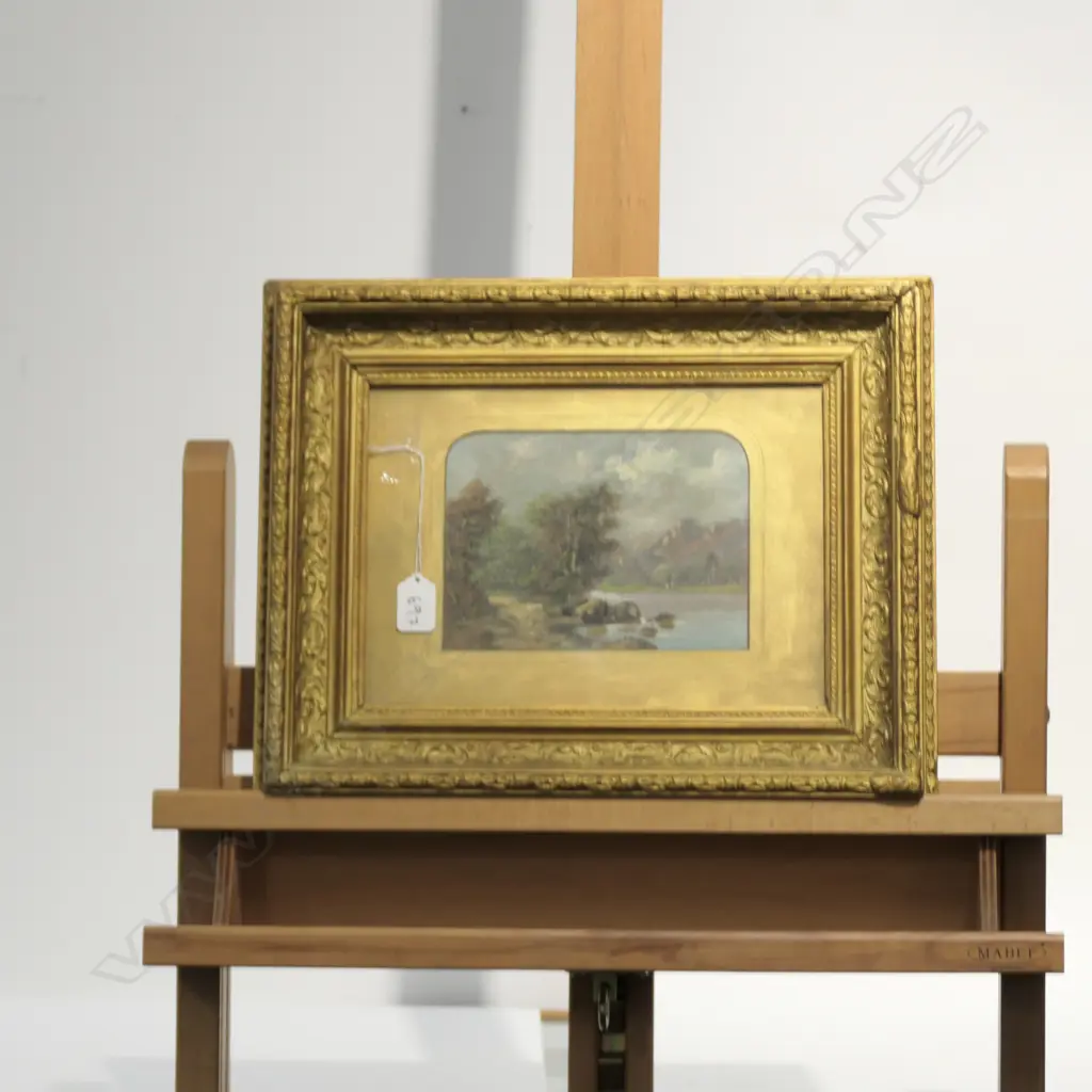 19THC FRAMED OIL LANDSCAPE Image 1++