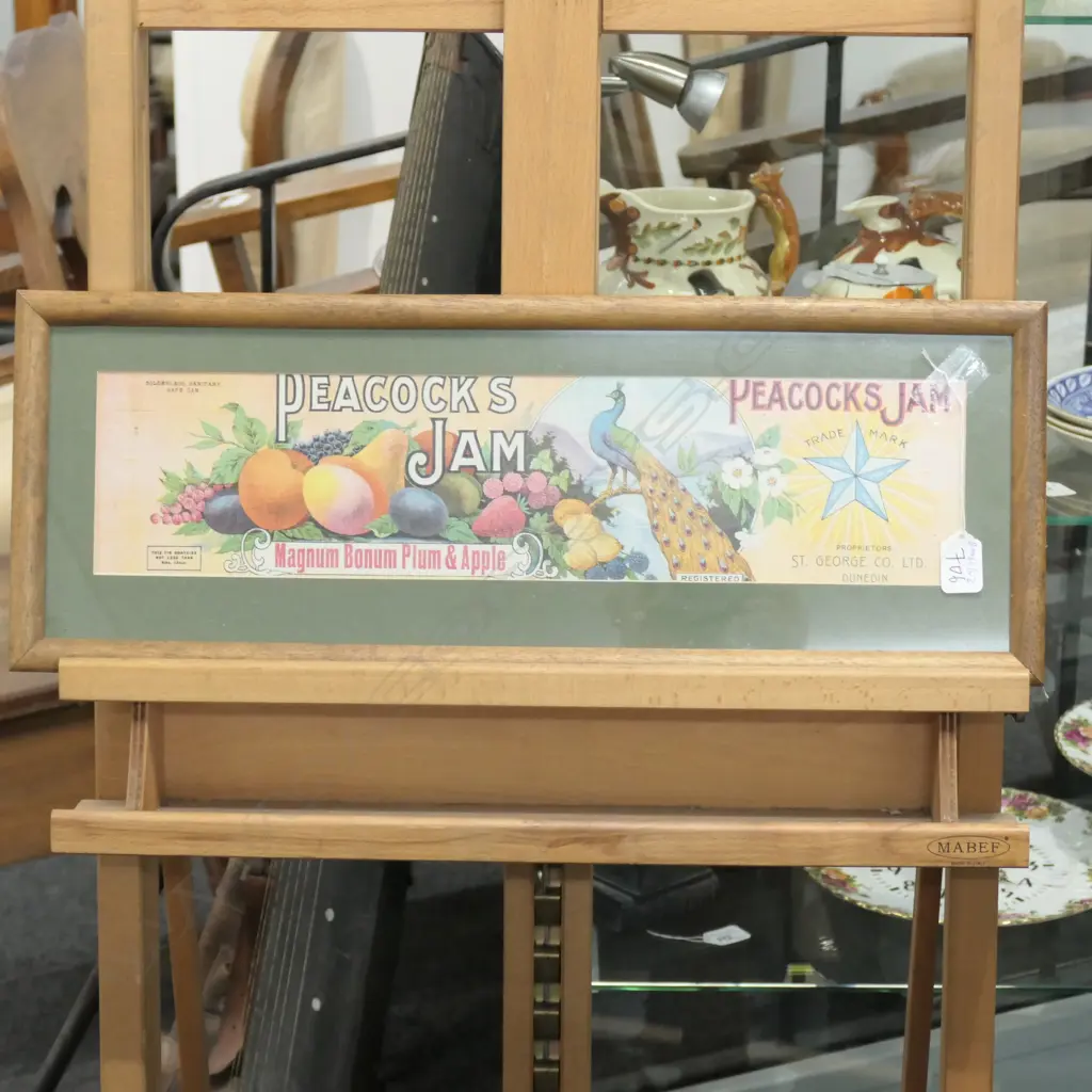 FRAMED PEACOCKS JAM LABEL Image 1++