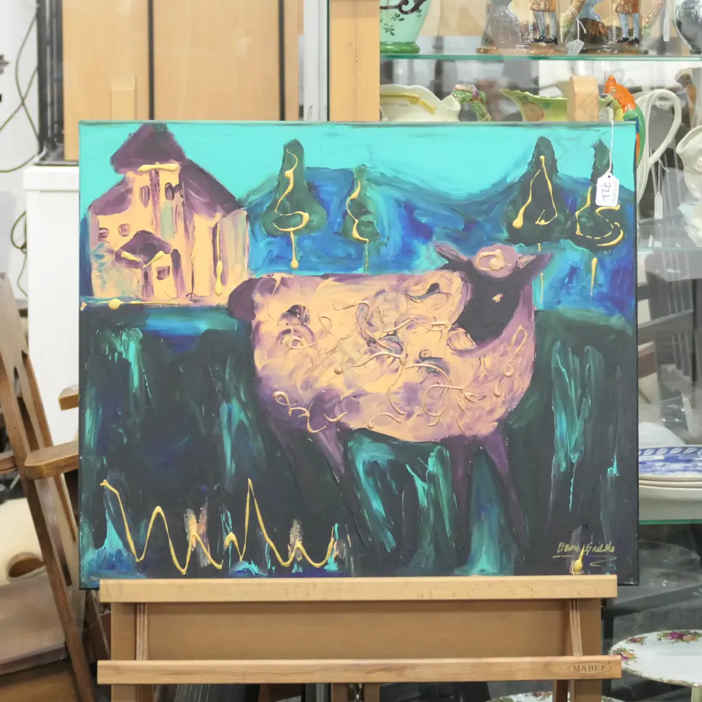 MODERN ARTWORK SIGNED ELAIN GRIBBLE Image 1++