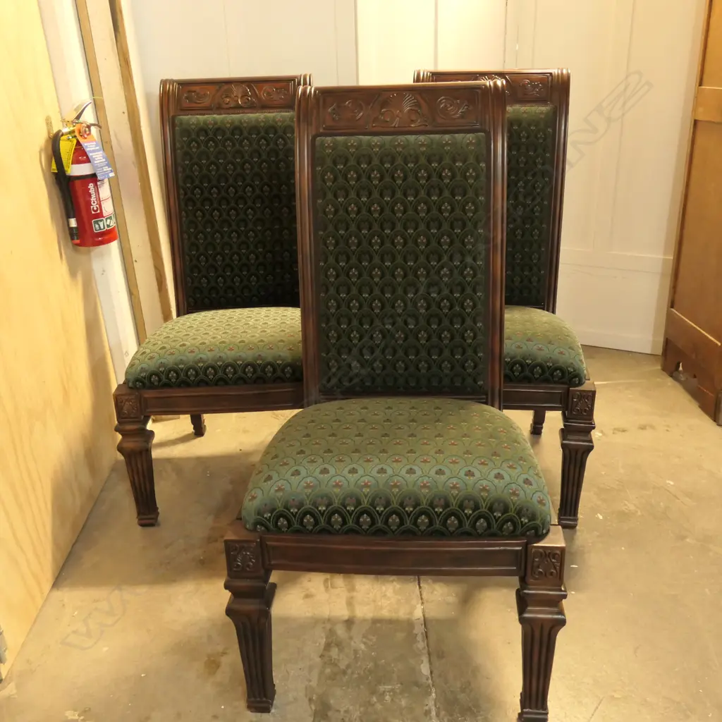 8 MAHOGANY FRAMED HIGH BACK DINING CHAIR Image 1++