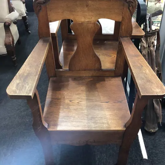 PR OF OAK ARTS AND CRAFTS ARM CHAIRS