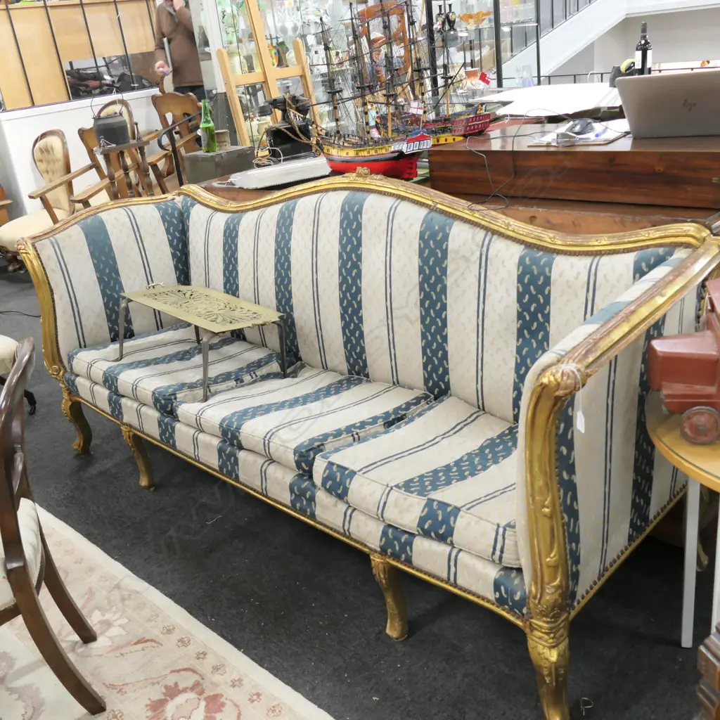 FRENCH STYLE GILT FRAMED SOFA L. 2280MM Image 1++