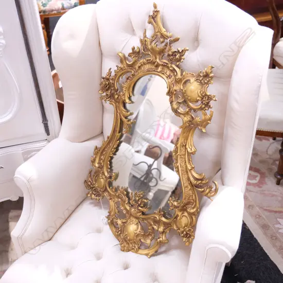 ROCOCO GILT METAL FRAMED MIRROR