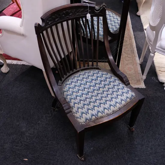 EDWARDIAN OPEN ARMCHAIR