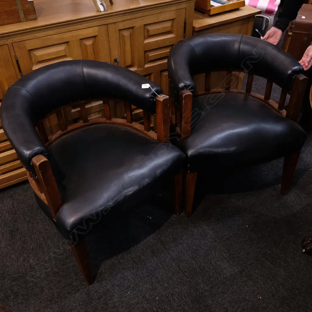 PR OAK FRAMED EDWARDIAN TUB CHAIRS Image 1++