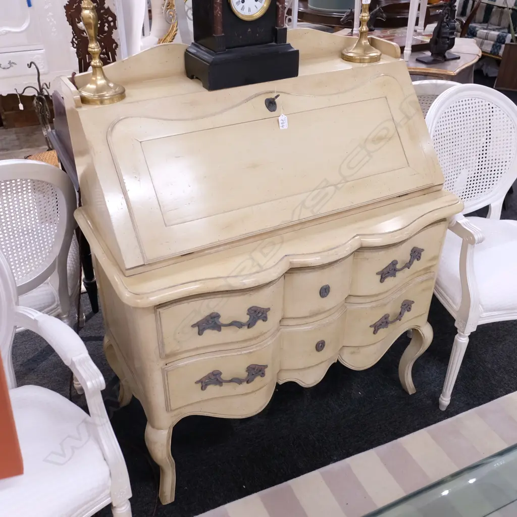 BOMBE FRONTED WRITING DESK BY GRANGE W. 1000MM Image 1++