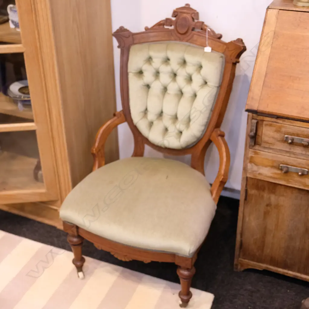 LATE VICT GRANDMOTHER AND GRANDFATHER CHAIRS Image 1++