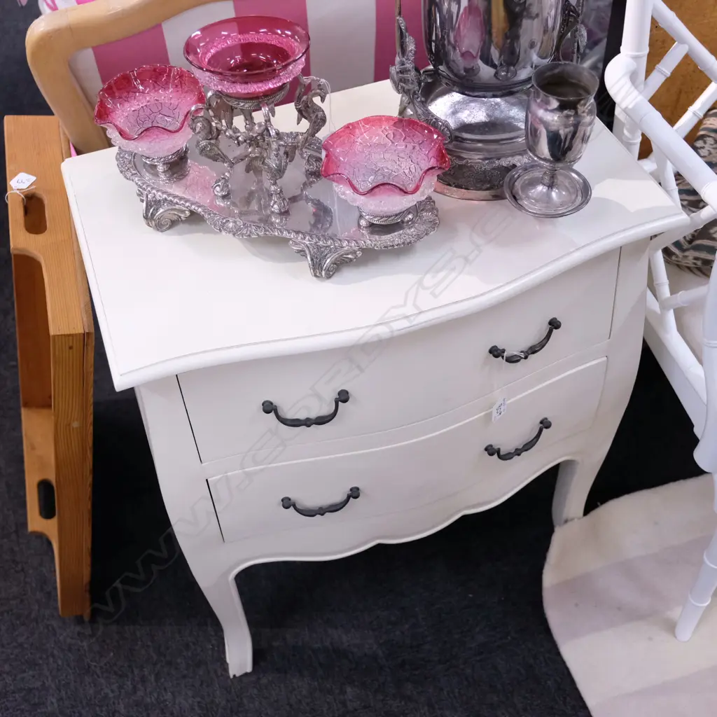 PR WHITE 'LA MAISON' 2 DRAWER BEDSIDES W. 620MM Image 1++