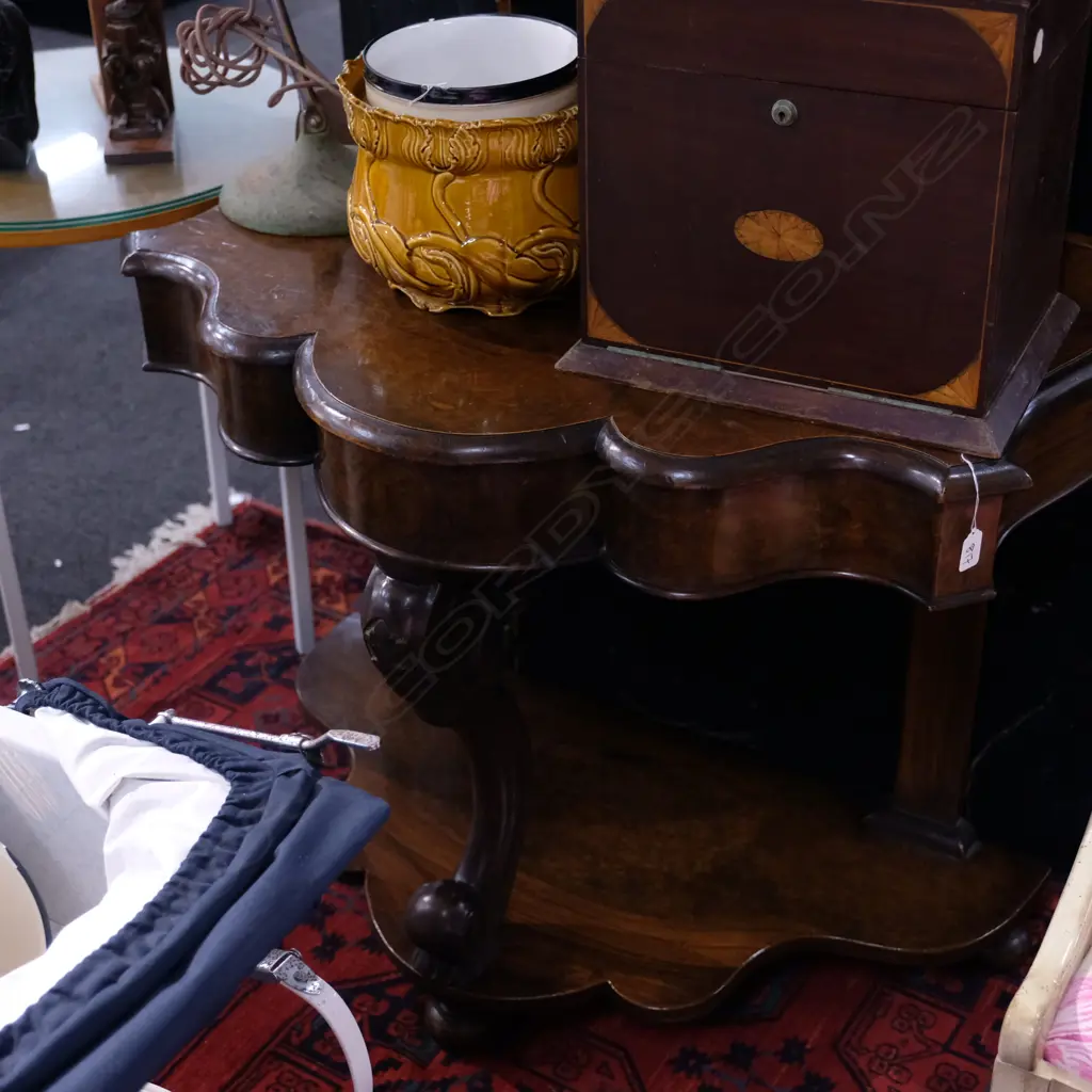 VICTORIAN HALL TABLE WOOD GRAIN PAINT EFFECT Image 1++