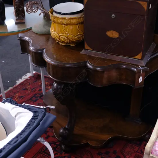 VICTORIAN HALL TABLE WOOD GRAIN PAINT EFFECT